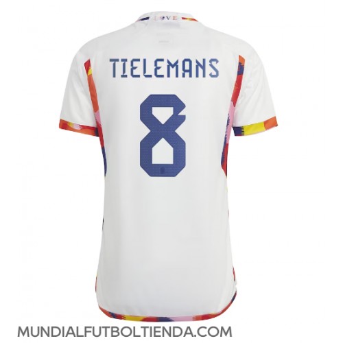 Camiseta Bélgica Youri Tielemans #8 Segunda Equipación Replica Mundial 2022 mangas cortas